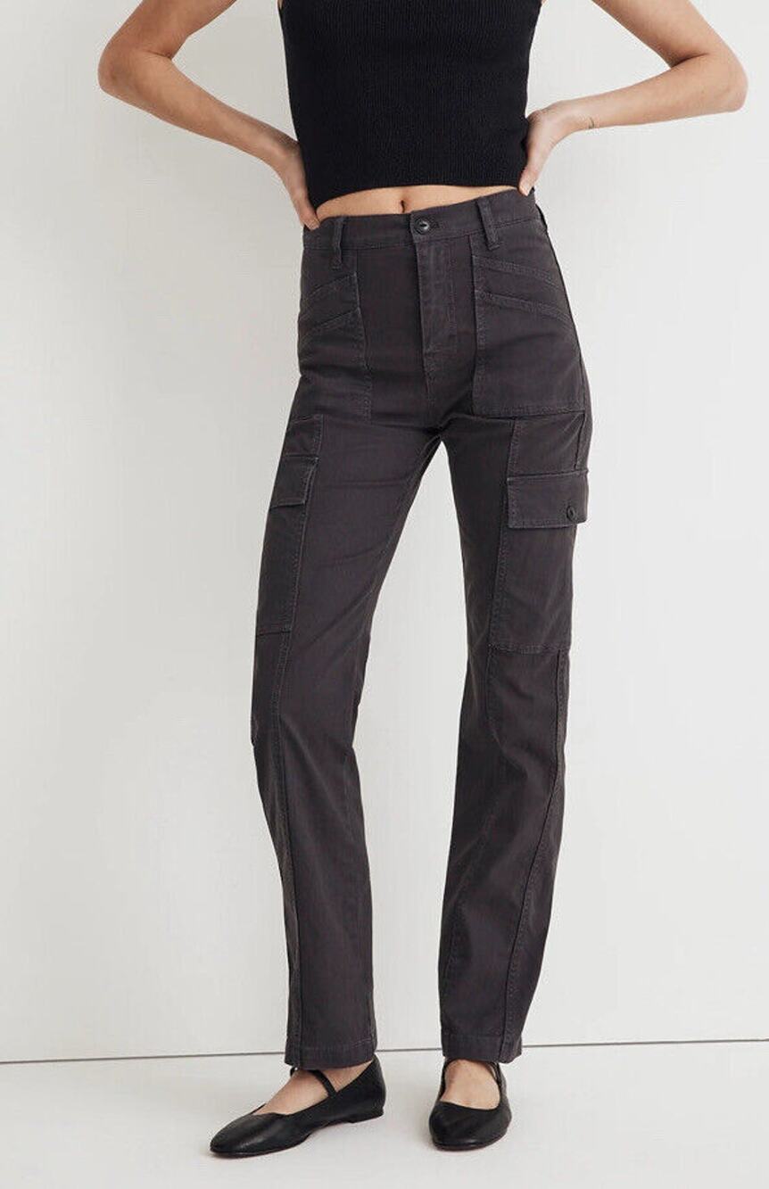 Madewell Garment-Dyed Low-Slung Straight Cargo Pants Size 26 NWT